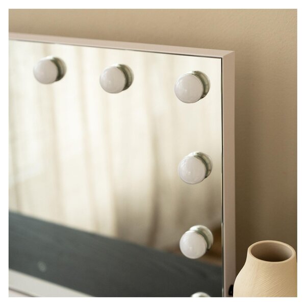 SensaHome Vanity Mirror Pro - hollywoodské kosmetické zrcadlo s 15 stmívatelnými LED světly, 3 režimy osvětlení, 80 x 60 cm - bílé