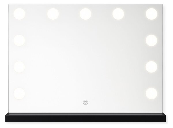 SensaHome Vanity Mirror Pro - hollywoodské kosmetické zrcadlo s 15 stmívatelnými LED světly - 3 světelné režimy - 80 x 60 cm - černá barva