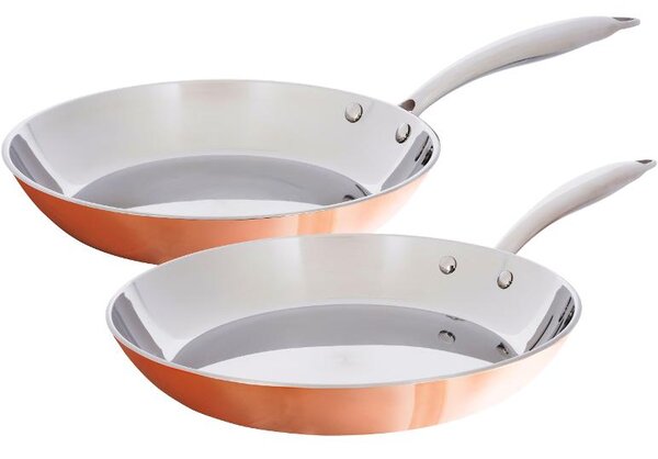 Silvercrest® Sada pánví s měděnou povrchovou úpravou, Ø 24 cm, Ø 28 cm, 2dílná (800011127)