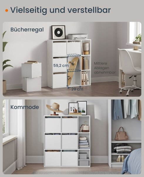 Úložná police se 6 stohovatelnými boxy LBC199W01