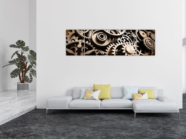 Obraz - Hodinové součástky (170x50 cm)