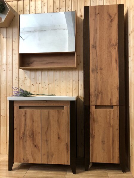 Lavedo Queen Wotan Oak 90 zrcadlová skříňka do koupelny s LED podsvícením