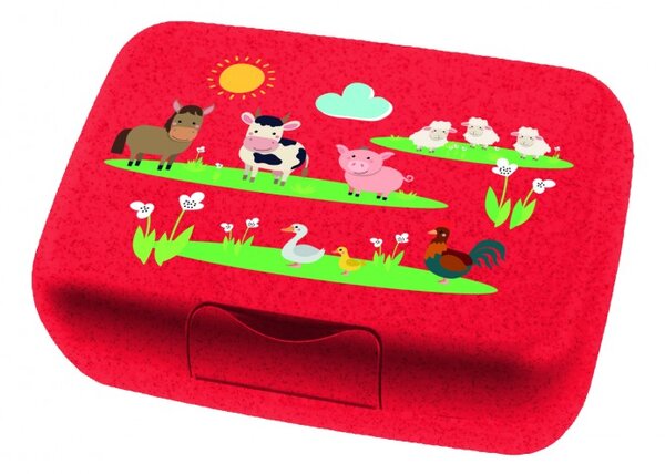 Farm Candy L svačinový dětský box / chlebníček 18x12x6,5cm červený Organic KOZIOL (Barva-červená Organic)