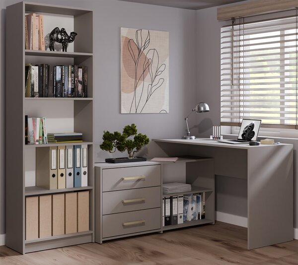 TP Living Rohový psací stůl + komoda DANY levý caffe latté