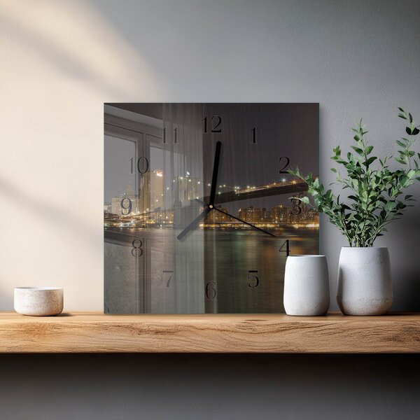 Skleněné hodiny na stěnu Horizont zskc-30x30-00177669
