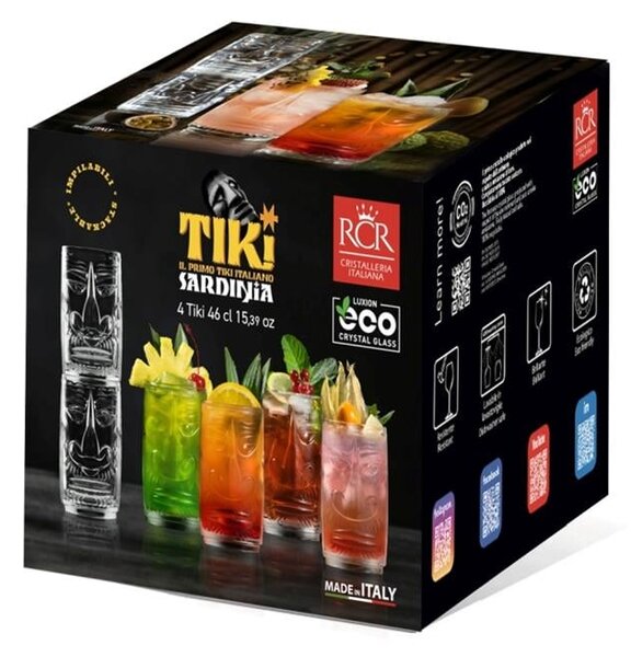 RCR SKLENICE NA VODU TIKI SARDINIA 450ML SADA 4 KS