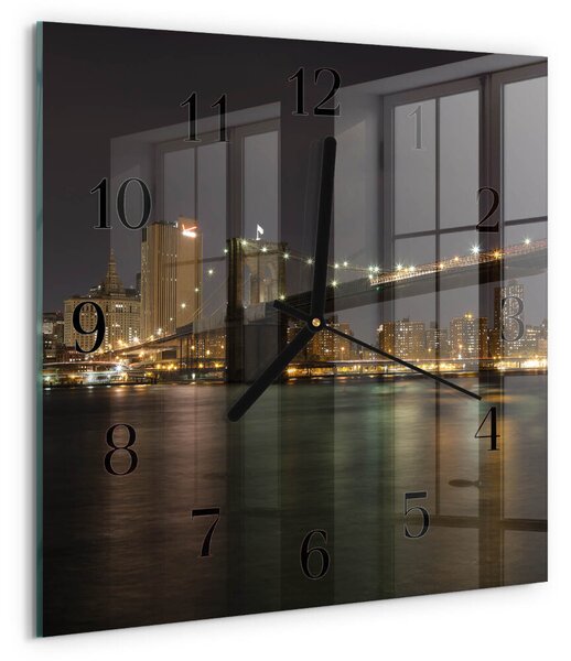 Skleněné hodiny na stěnu Horizont zskc-30x30-00177669