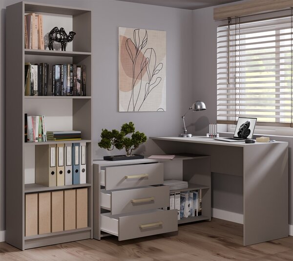 TP Living Rohový psací stůl + komoda DANY levý caffe latté