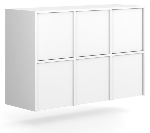 Nástavba pro skříně FRAME, 6x dveře, 1299 x 450 x 854 mm, PUSH-lock, bílá