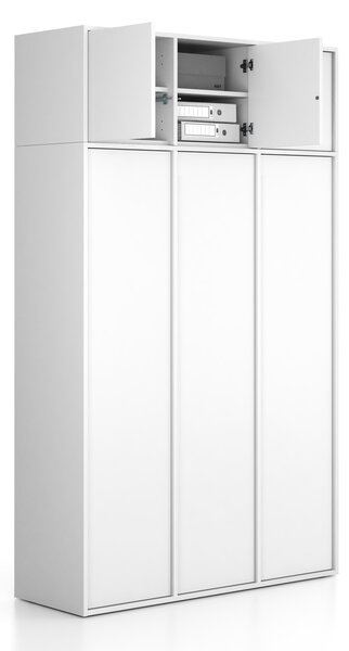 Nástavba pro skříně FRAME, 3x dveře, 1299 x 450 x 427 mm, PUSH-lock, bílá
