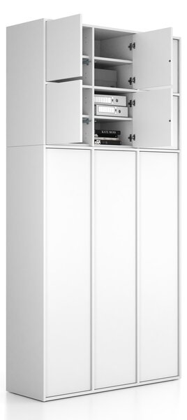 Nástavba pro skříně FRAME, 6x dveře, 1299 x 450 x 854 mm, PUSH-lock, bílá