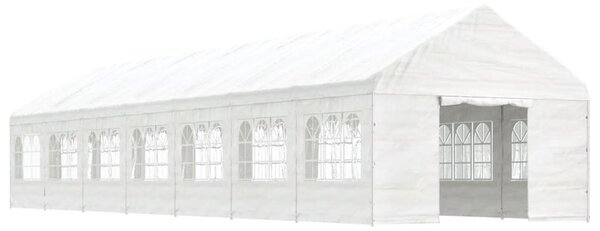 Altán se střechou bílý 15,61 x 4,08 x 3,22 m polyethylen