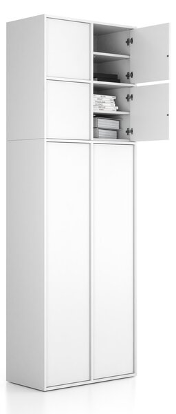 Nástavba pro skříně FRAME, 4x dveře, 872 x 450 x 854 mm, PUSH-lock, bílá