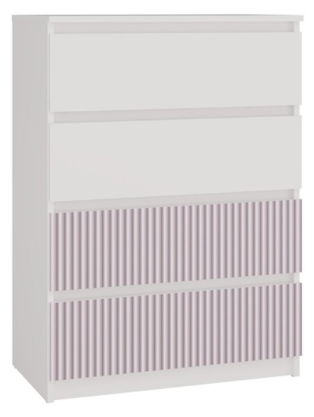TP Living Dětská komoda MALWA M4 ARTESO bílo-růžová