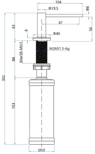 Ruvetti Pax dávkovač tekutin 350 ml ocel 2002BS-ECO
