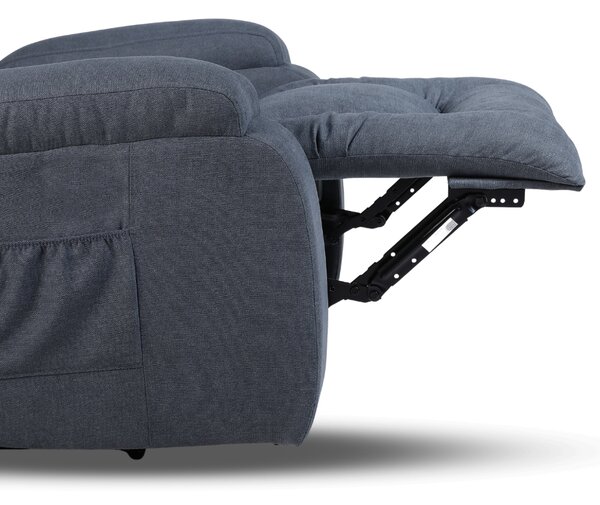 TV křeslo RIVA PLUS s elektrickým polohováním — látka, šedá, nosnost 130 kg