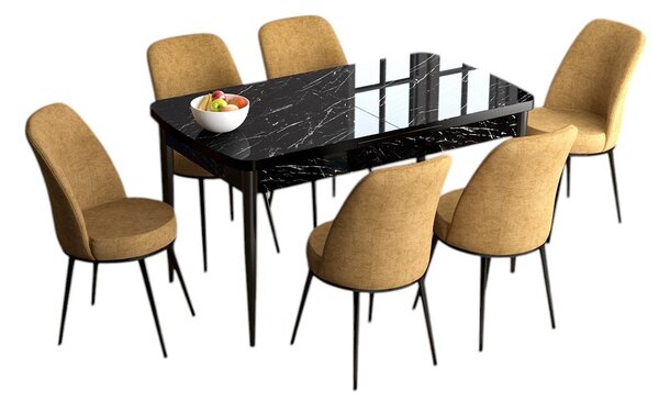 Jídelní set Hana (ořech barokní + cappuccino) (pro 6 osob). Akce -25%. 1144622