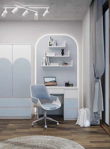 TP Living Dětský psací stůl MALWA ARTESO bílo-modrý pravý