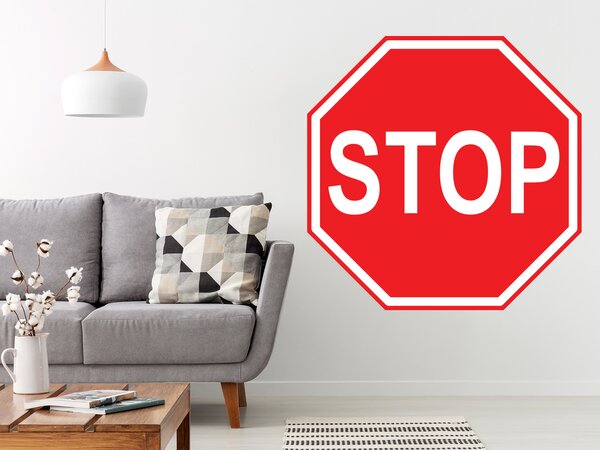 Značka STOP samolepka na zeď 75 x 75 cm