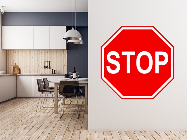 Značka STOP samolepka na zeď 75 x 75 cm