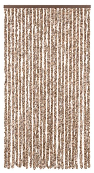 Závěs proti hmyzu béžový a tmavě hnědý 100 x 230 cm žinylka