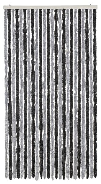 Závěs proti hmyzu šedý a černý 100 x 220 cm žinylka