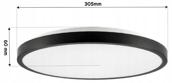 BERGE Přisazený LED stropní panel 12W 860lm Kulatý černý NW