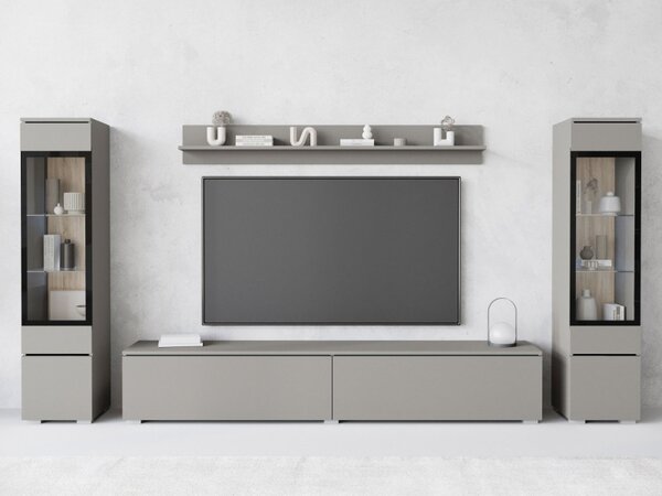 Nábytek do obývacího pokoje Sawoti II, Barva: šedé palladium, Osvětlení: bez osvětlení 5903211457111