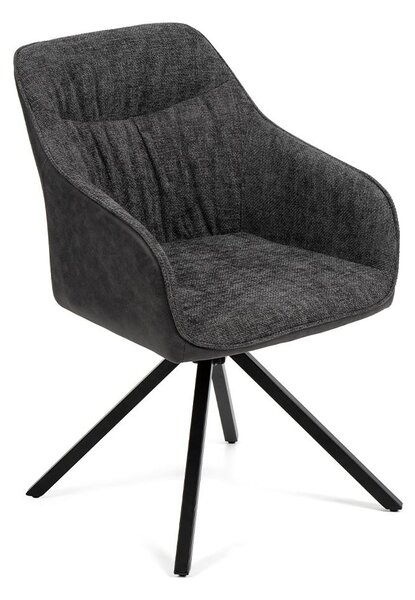 Set - 2 ks Jídelní židle AVENBERG LARO – otočná, černá