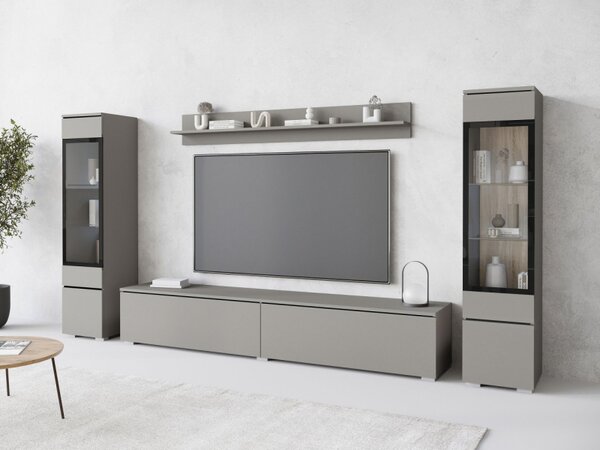 Nábytek do obývacího pokoje Sawoti II, Barva: šedé palladium, Osvětlení: bez osvětlení 5903211457111