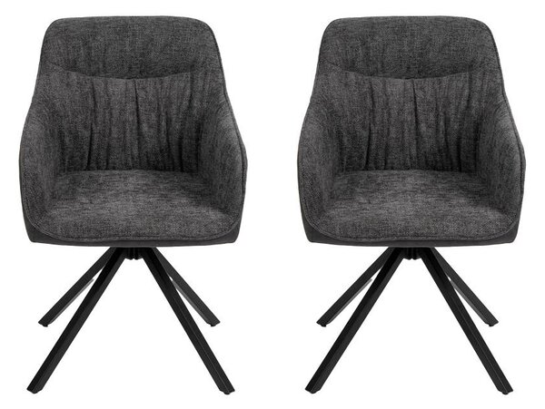 Set - 2 ks Jídelní židle AVENBERG LARO – otočná, černá