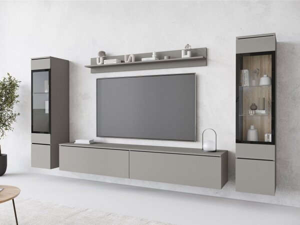Nábytek do obývacího pokoje Sawoti II, Barva: šedé palladium, Osvětlení: bez osvětlení 5903211457111