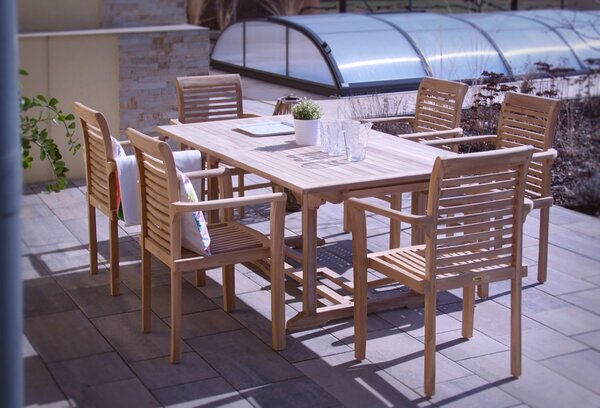 Noela Dřevěný zahradní nábytek Faisal I. teak set 1+6