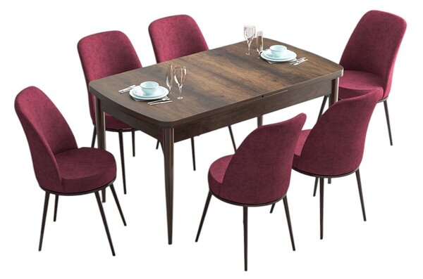 Jídelní set Hana (mramor černý + prašná růžová) (pro 6 osob). Akce -25%. 1144639