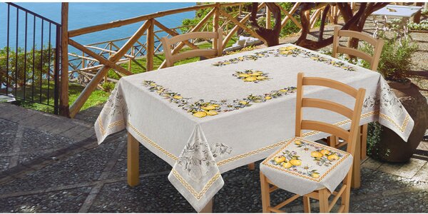 Gobelínový ubrus na stůl Citróny Chenille IT117 Barva Vícebarevná Rozměry 90x90 cm