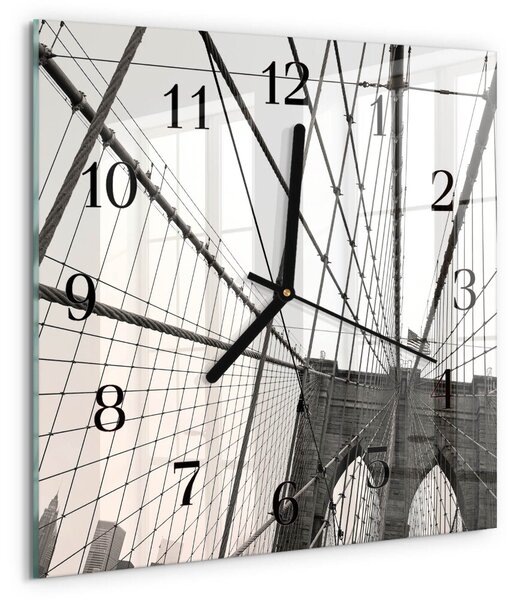 Skleněné hodiny na stěnu Brooklynský most zskc-30x30-00177277