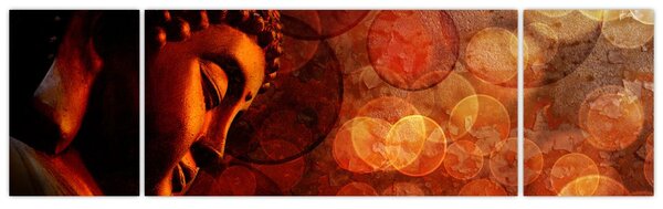 Obraz - Buddha v červených tónech (170x50 cm)