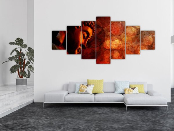 Obraz - Buddha v červených tónech (210x100 cm)