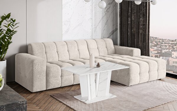 Prospero Konferenční stolek DOHA 2 Kombinace barev: doha 2 coffee table bílý lesk/kámen