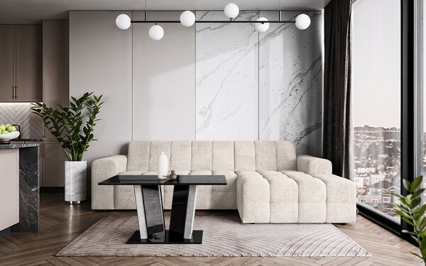 Prospero Konferenční stolek DOHA 2 Kombinace barev: doha 2 coffee table bílý lesk/kámen