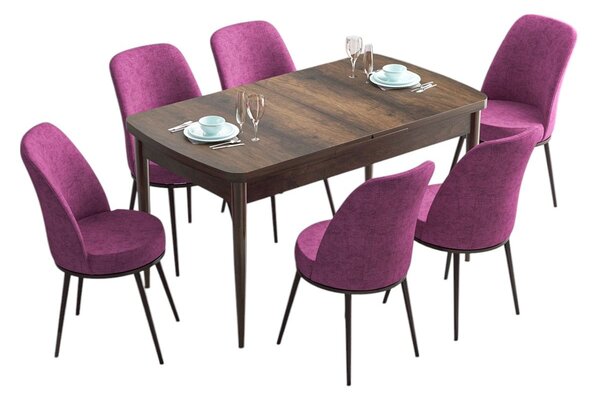 Jídelní set Hana (antracit + borovice atlantická) (pro 6 osob). Akce -25%. 1144647