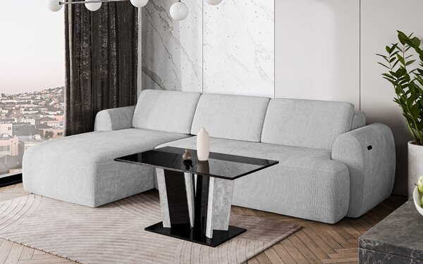 Prospero Konferenční stolek DOHA 2 Kombinace barev: doha 2 coffee table bílý lesk/kámen