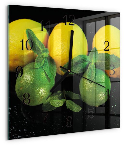 Skleněné hodiny na stěnu Citrony zskc-30x30-00179100