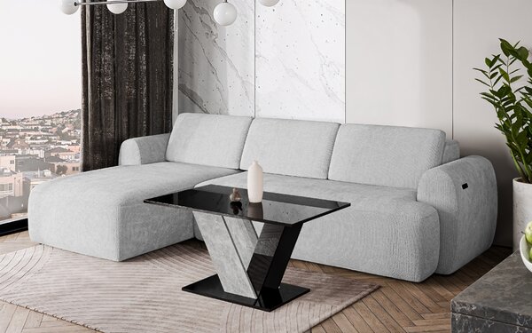 Prospero Konferenční stolek DUBAJ Kombinace barev: dubai coffee table royal marble černý lesk