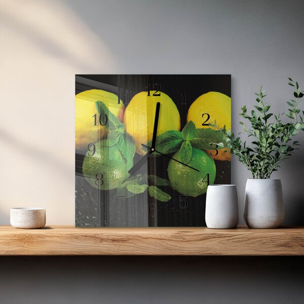 Skleněné hodiny na stěnu Citrony zskc-30x30-00179100