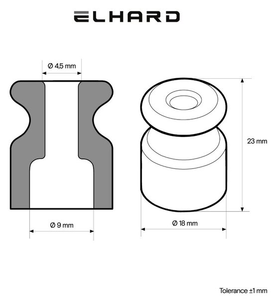 Elhard Držák na kabel nástěnný Retro Keramik, 18x23mm, zelený KP1000GN