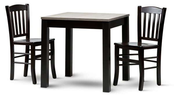 Jídelní stůl CASA Mia (120 x 80 cm + 40 rozklad) – deska dub halifax tabák/ podnož bílá (vzorek z prodejny)