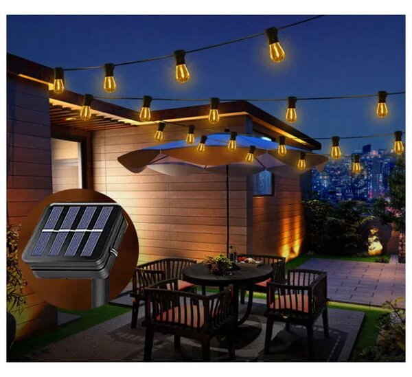 BERGE Zahradní solární girlanda 20 LED 5 metrů Solární žárovky na balkon