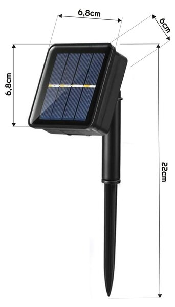 BERGE Zahradní solární girlanda 20 LED 5 metrů Solární žárovky na balkon
