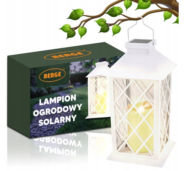 BERGE LED solární zahradní lucerna bílá 2V 35MA